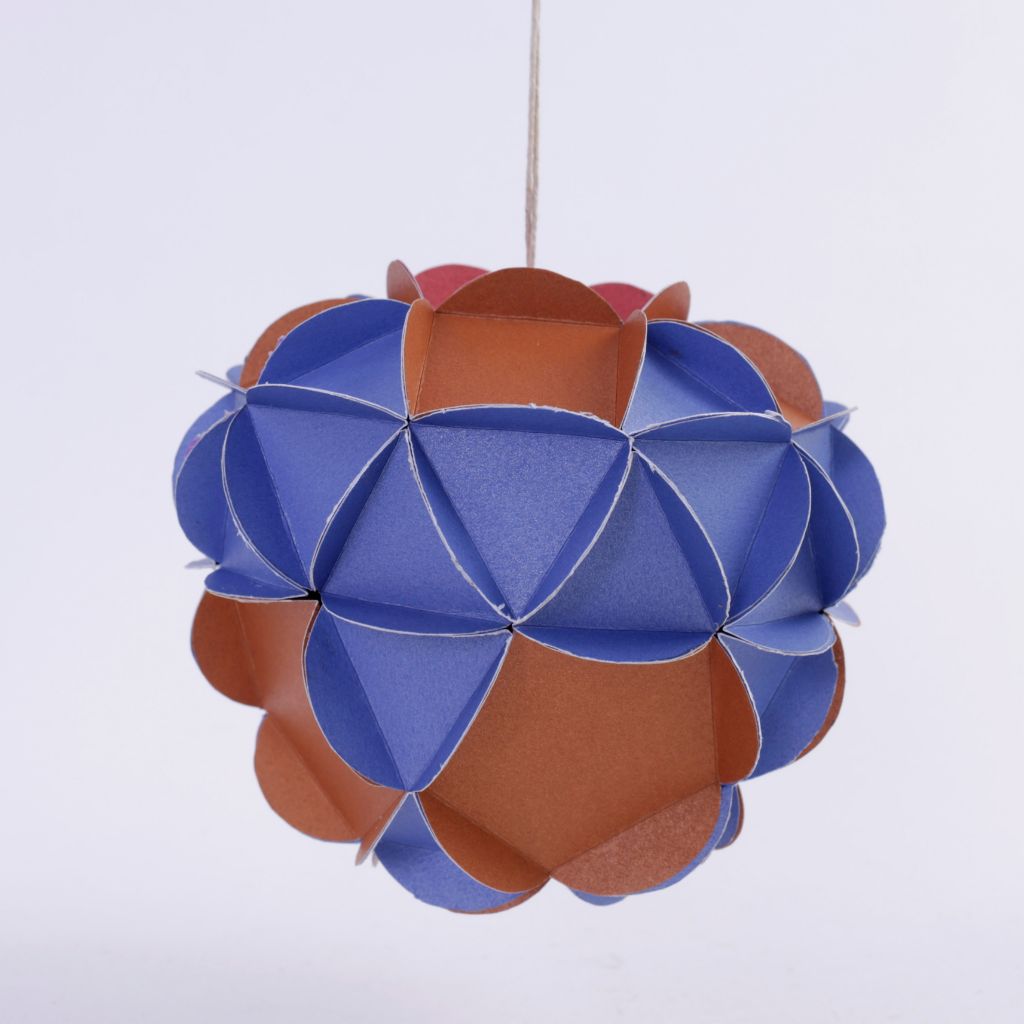 Brown Blue & Red Polyhedral Origami