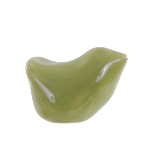 Mini Jelly Bean Bird - Green Porcelain