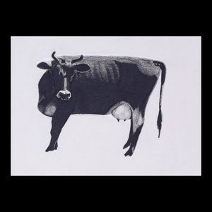 Cow Original Charcoal & Pencil Sketch