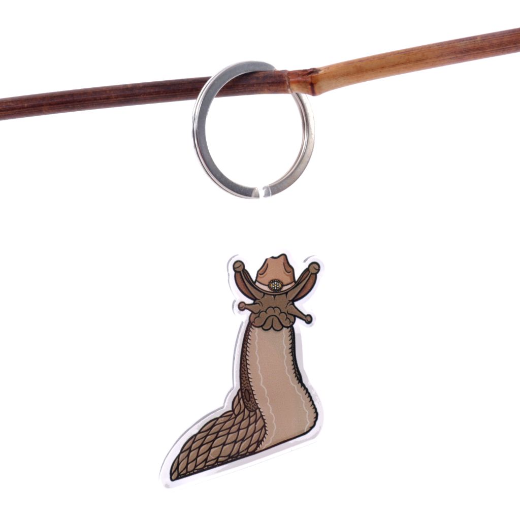 Slug Wearing a Cowboy Hat Keychain