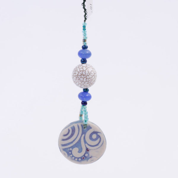 Blue Swirl Porcelain Goddess Bauble Hanging