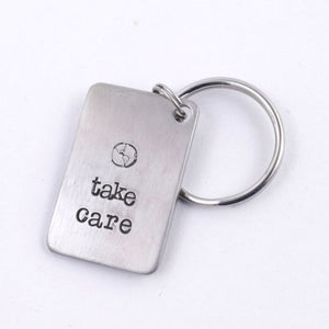 take care Earth Stainless Steel Key Fob