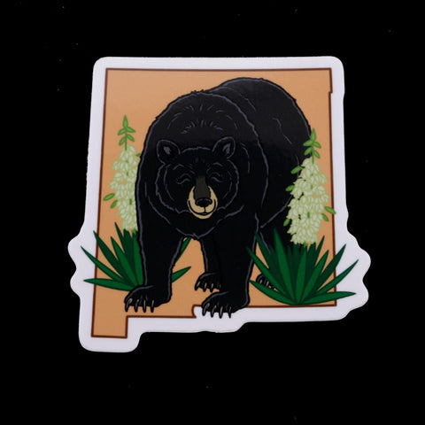 New Mexico American Black Bear and Yucca flower Sticker