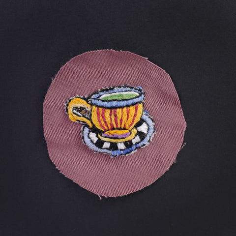 Psychedelic Teacup Hand Stitched Patch