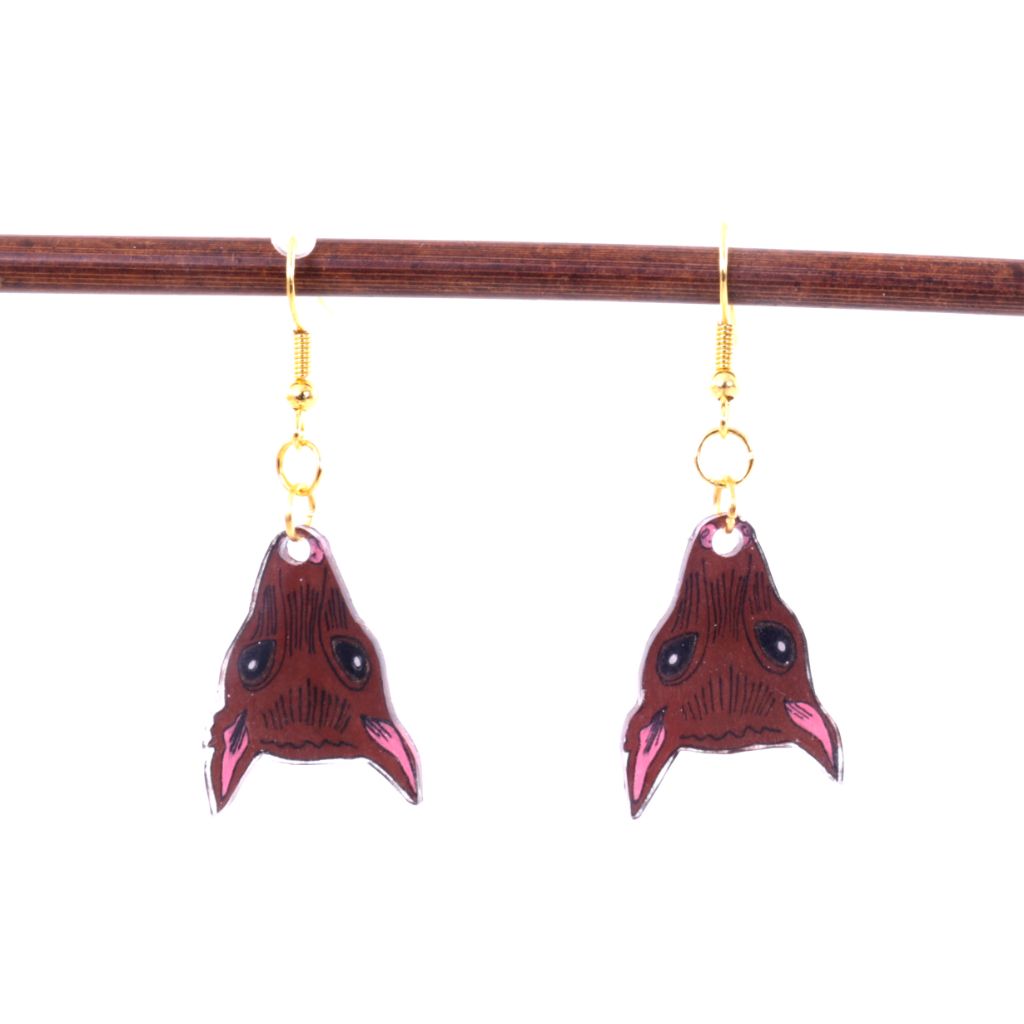 Bat Heads - Shrinky Dink Earrings