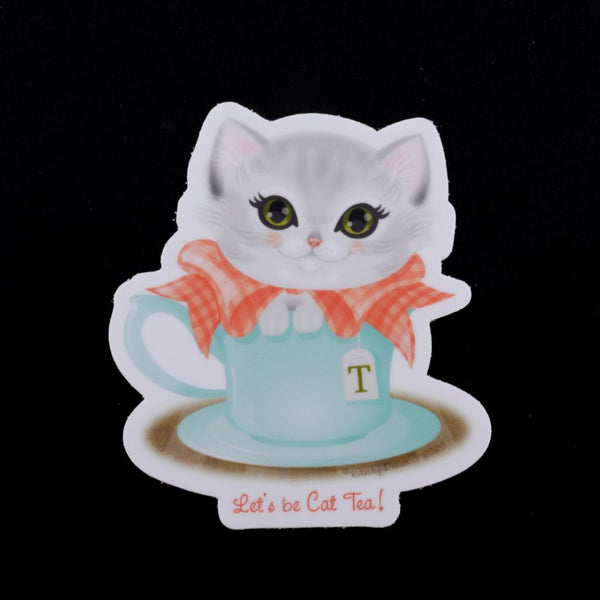 Let's be Cat Tea Vinyl Sticker