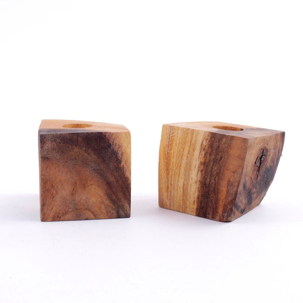 Pair of Monkeypod Candle Holders