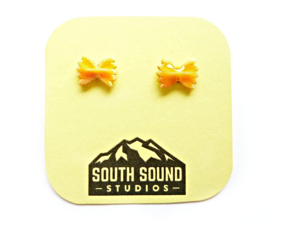 Bowtie Pasta Noodle Stud Earrings