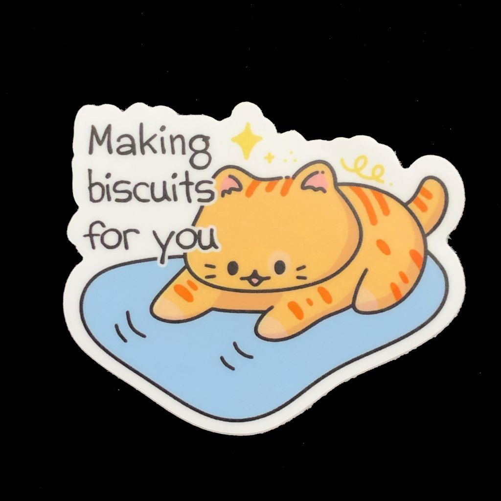 Cat Making Biscuits Sticker