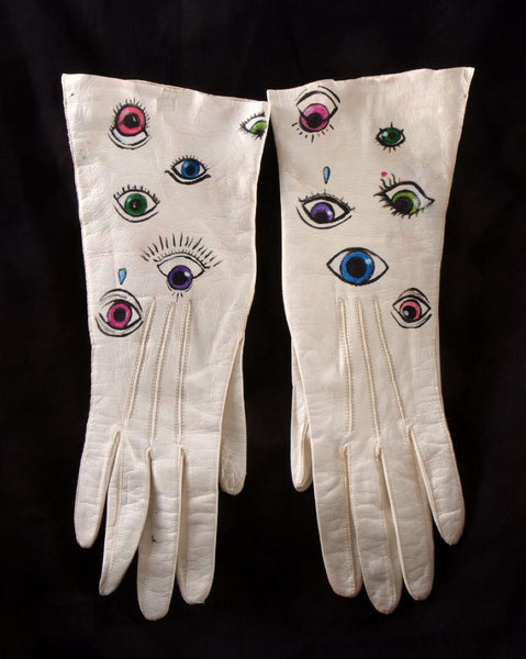 Hand Painted Nouveau Eye Gloves