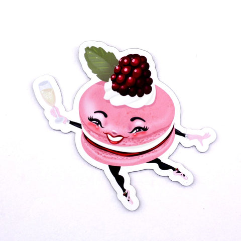 Raspberry Macaron Diecut Magnet