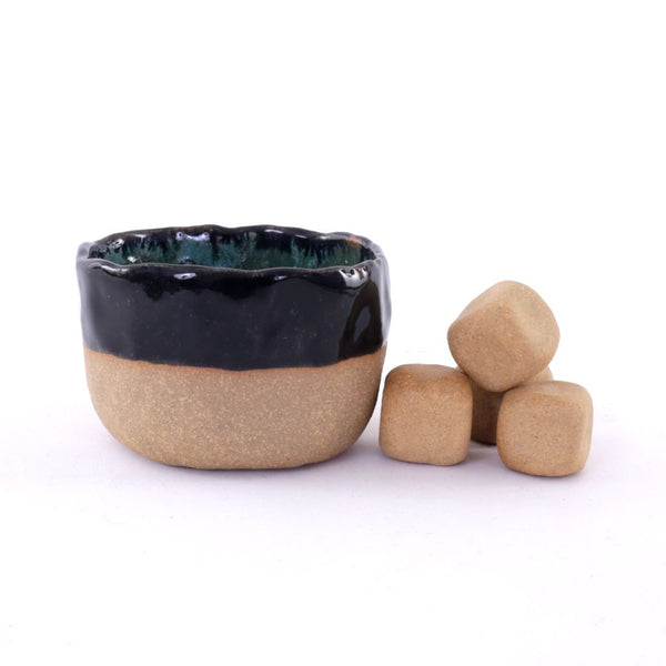 Small Stoneware Rocks Cup with Freezable Rocks