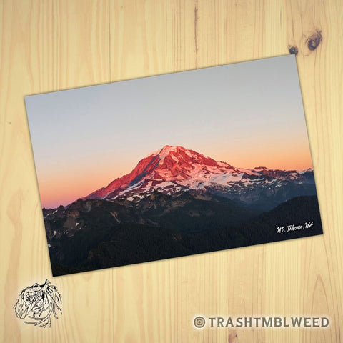 Mt. Tahoma Sunset - Washington Postcard