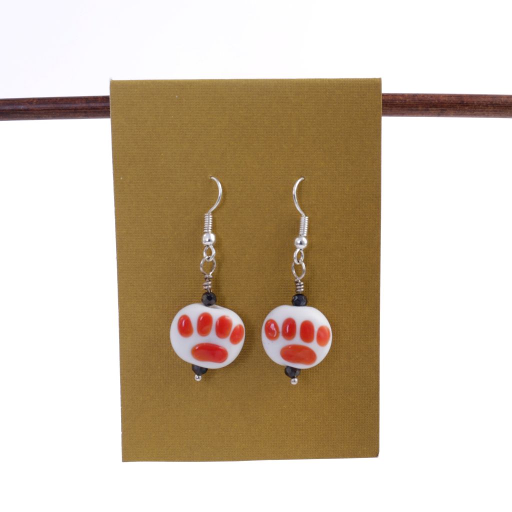 Glass Puppy Paws Earrings