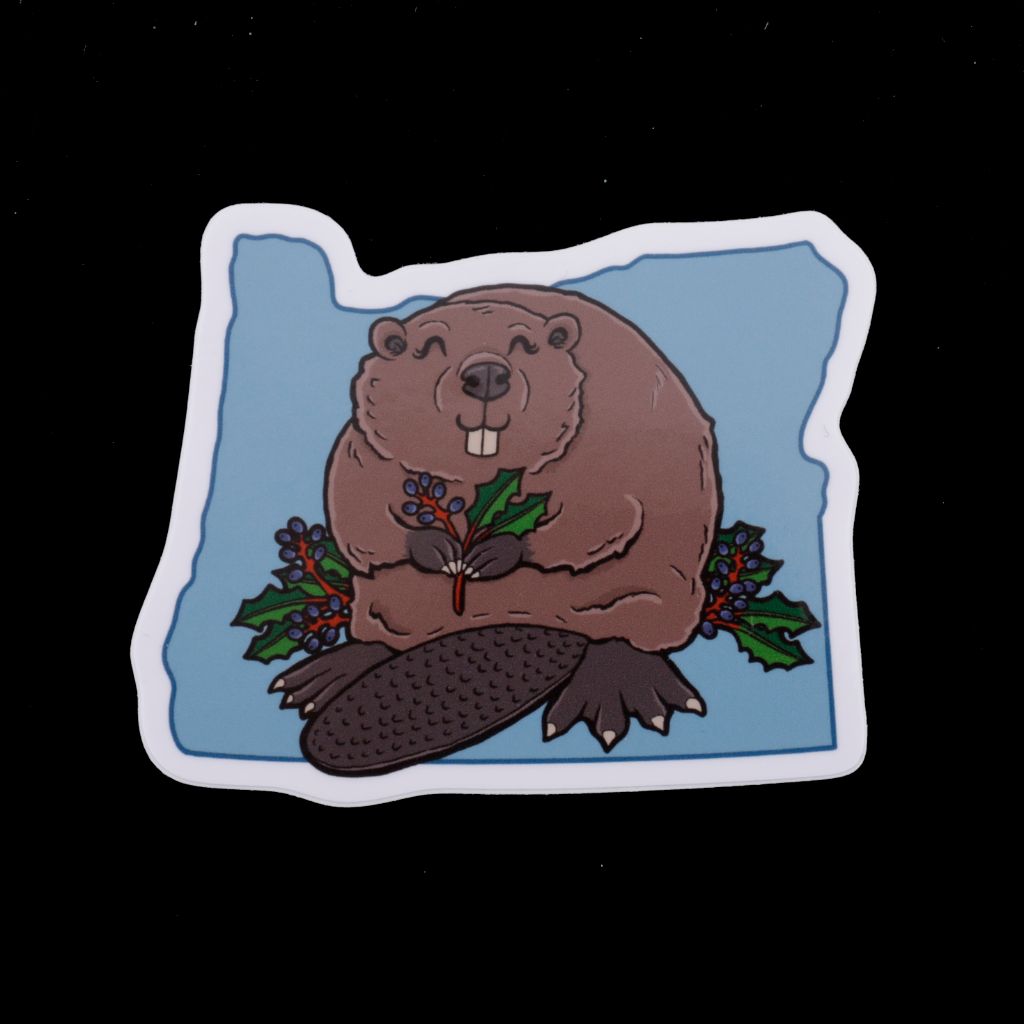 Oregon State Beaver and Oregon Grape Sticker