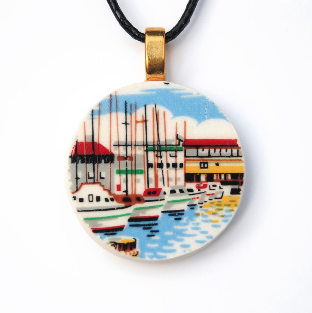 Nautical Upcycled Ceramic Necklace