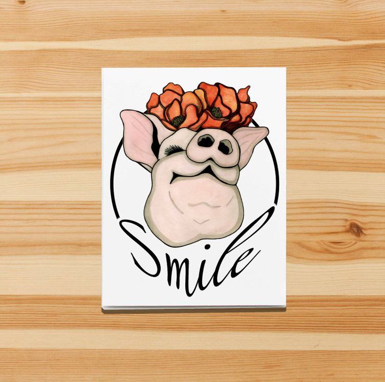 Poppy Pig - Greeting Card