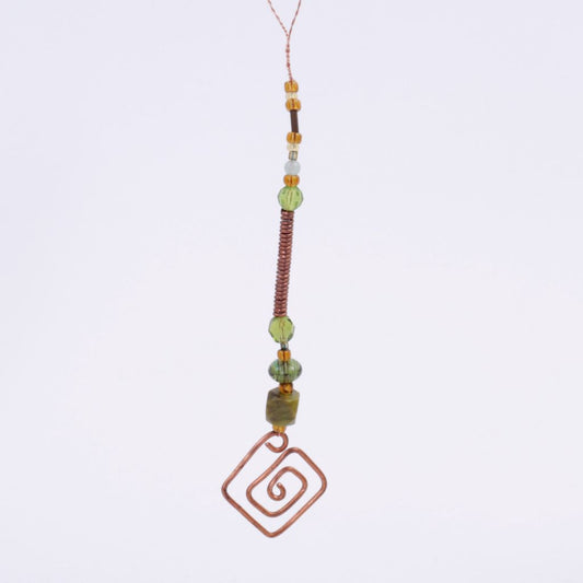 Beaded Copper Goddess Bauble Hanging