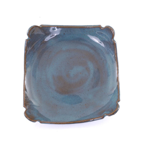 Blue Rutile Square Stoneware Plate