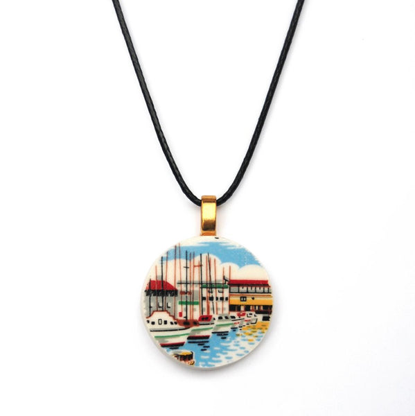 Nautical Upcycled Ceramic Necklace
