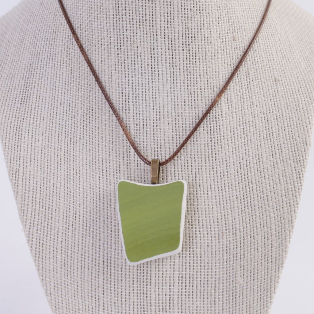 Green Upcycled Ceramic Necklace