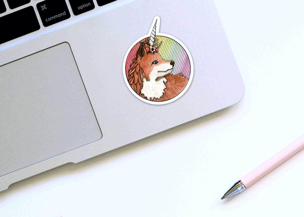 Foxicorn, 3" Sticker