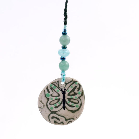 Green Porcelain Butterfly Goddess Bauble Hanging