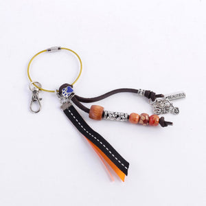 Beaded Keychain with Motorcycle