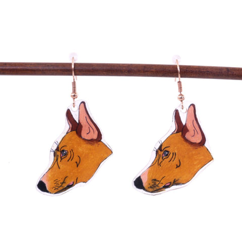 Suspicious Dog Heads - Shrinky Dink Earrings