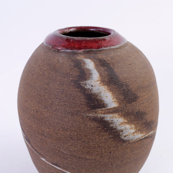 Brown Spiral Design Pottery Vase
