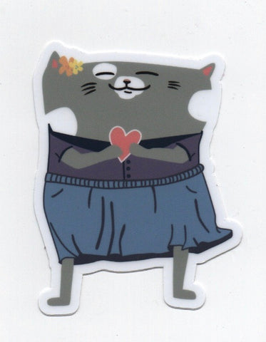 Cat with heart sticker