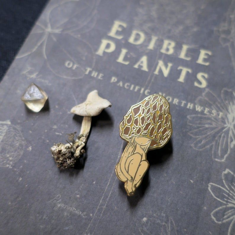 Morel Mushroom Girl Enamel Pin