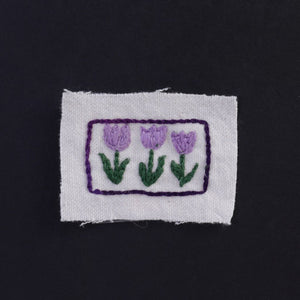 Three Tulips Hand Stitched Patch