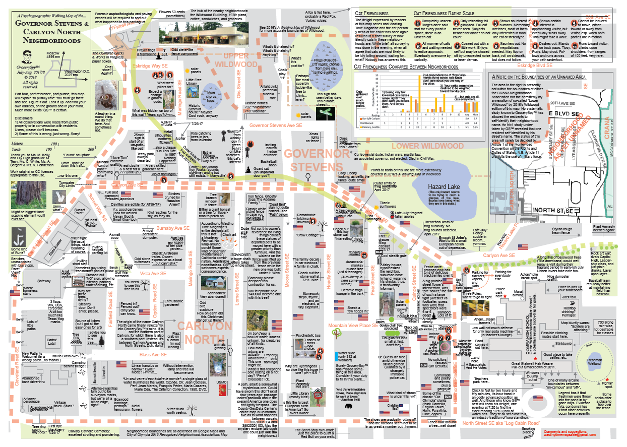 All eight psychogeographic maps