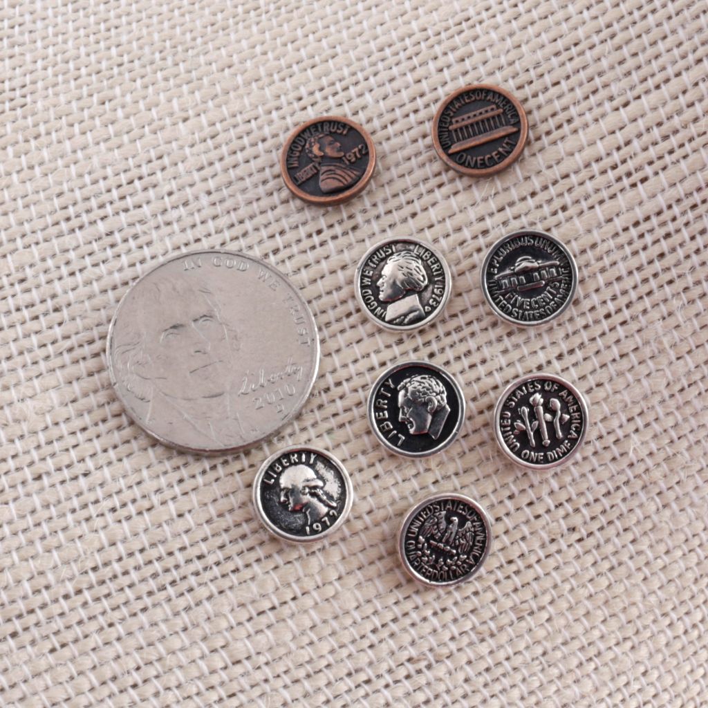 Small Coin Stud Earrings - Quarters