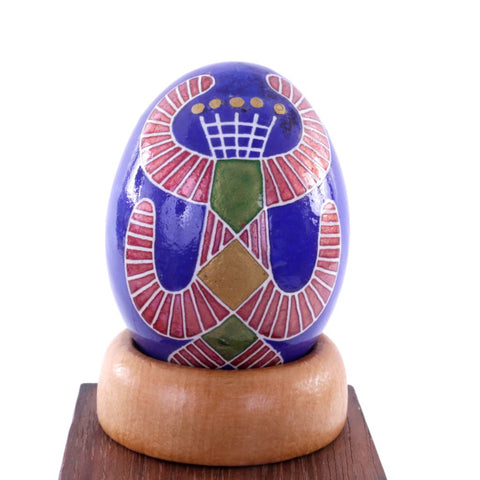 Pysanky Spirit Egg - Folk Art = Blue and Orange