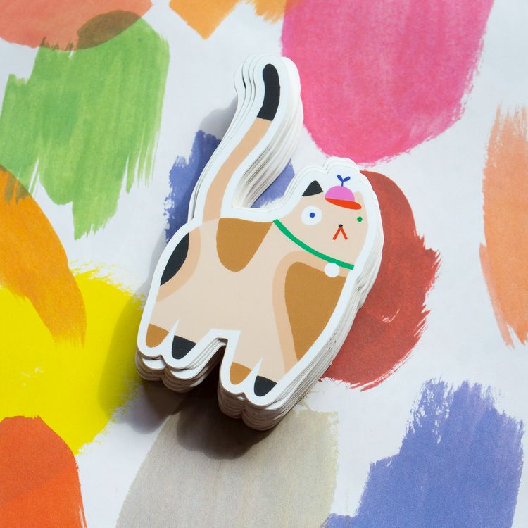 Calico Cat Matte Vinyl Sticker