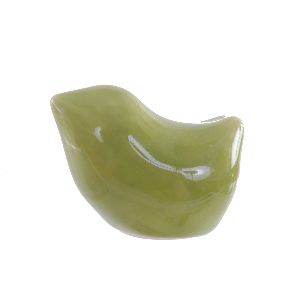 Mini Jelly Bean Bird - Green Porcelain