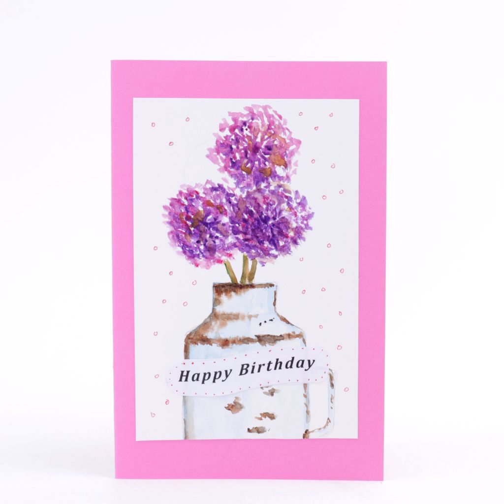 Happy Birthday Blooms Original Watercolor Card