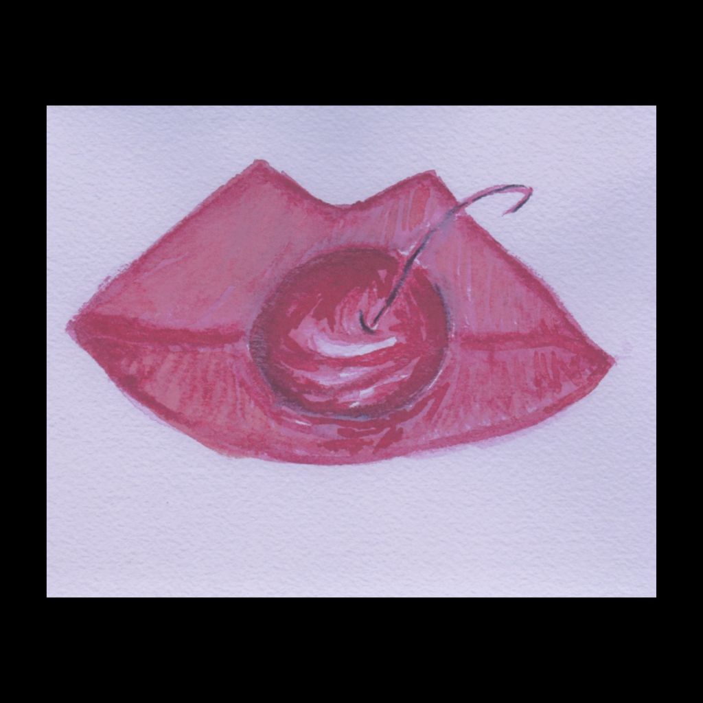 Lips with Cherry Card