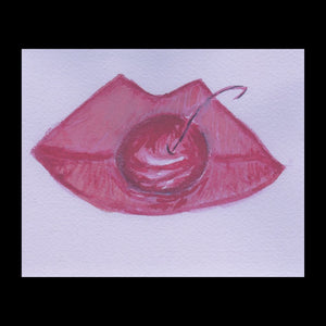 Lips with Cherry Card