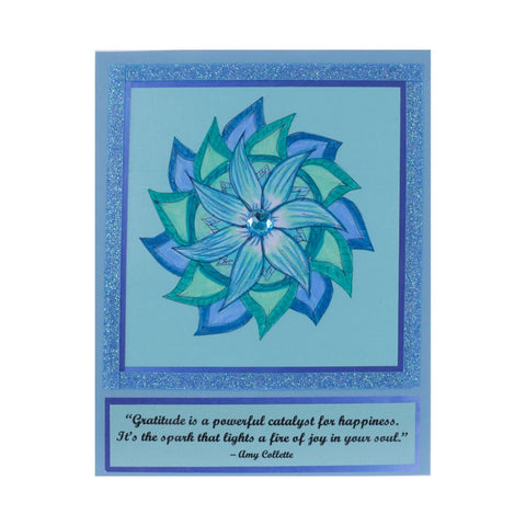 Original Geometric Affirmation Wall Art - Blue Floral