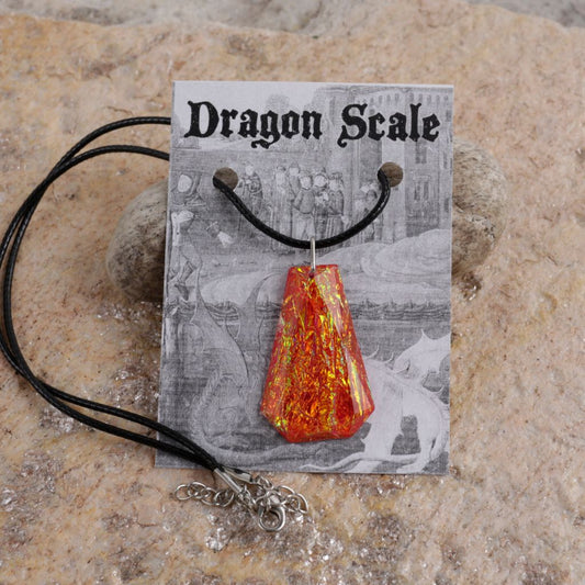 Orange Dragon Scale Pendant