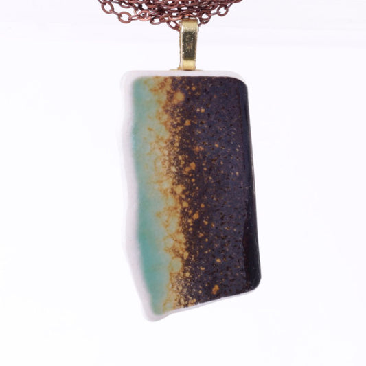 Upcycled Ceramic Chunky Pendant Earthtones