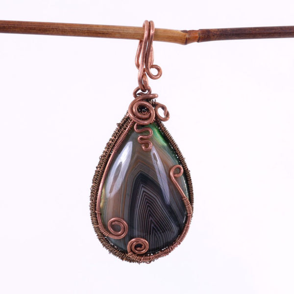 Large Wire Wrapped Stone Pendant
