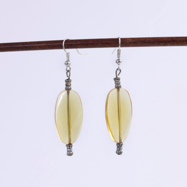 Yellow Glass Dangle Earrings