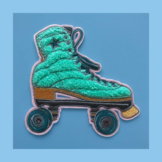 Teal Chenille Skate Patch