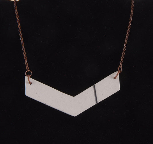 Chevron with Line Porcelain Necklace