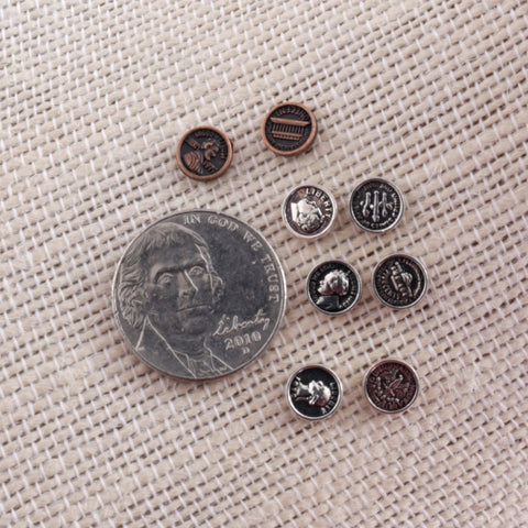 Mini Coin Stud Dimes - Quarters