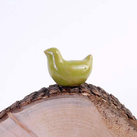 Itty Bitty Chartreuse Porcelain Bird